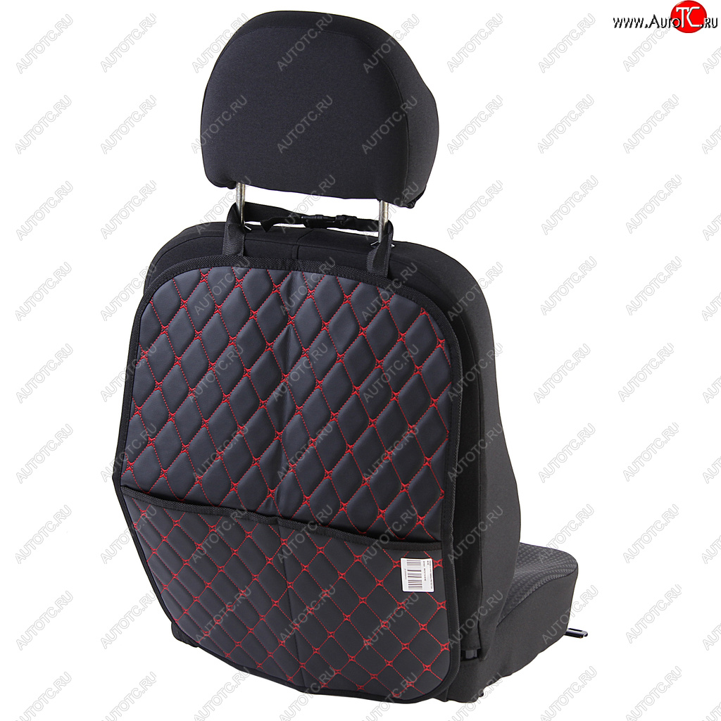 619 р. Накидка защитная на спинку сиденья экокожа черно-красная BREVON BREVON protection bkrd BREVON protection bkrd  с доставкой в г. Майкоп