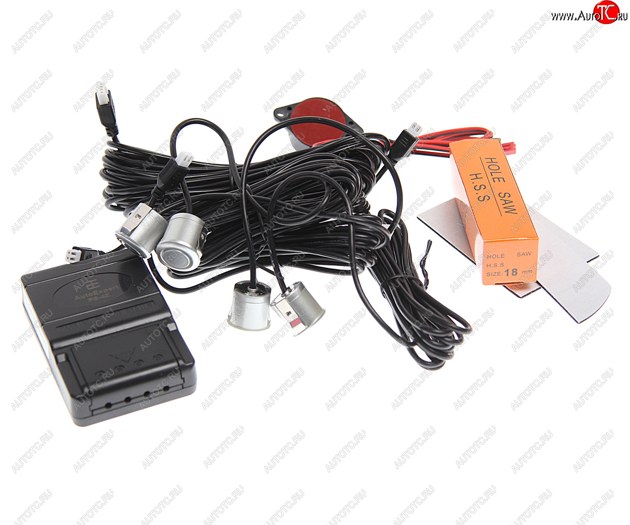 1 339 р. Датчик парковки d=19мм AUTOEXPERT AUTOEXPERT ps-4z-silver  с доставкой в г. Майкоп