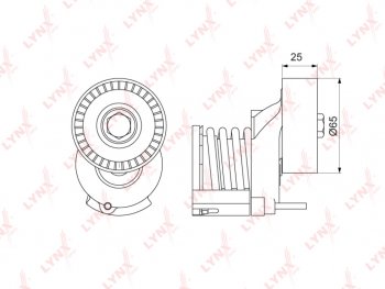 3 689 р. Натяжитель приводного ремня VW Golf (08-12) AUDI A3 (07-12) SKODA Fabia (07-14) с роликом LYNX LYNX pt3105  с доставкой в г. Майкоп. Увеличить фотографию 1