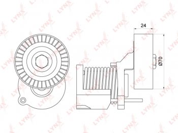 2 569 р. Натяжитель ремня приводного VW Golf (08-13),T5 AUDI A4 (00-) SKODA Octavia (04-) LYNX LYNX pt3148  с доставкой в г. Майкоп. Увеличить фотографию 1