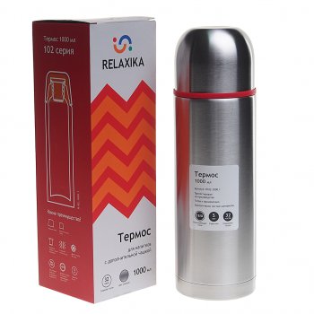 1 679 р. Термос 1л стальной 2 чашки RELAXIKA RELAXIKA r102.1000.1  с доставкой в г. Майкоп. Увеличить фотографию 1