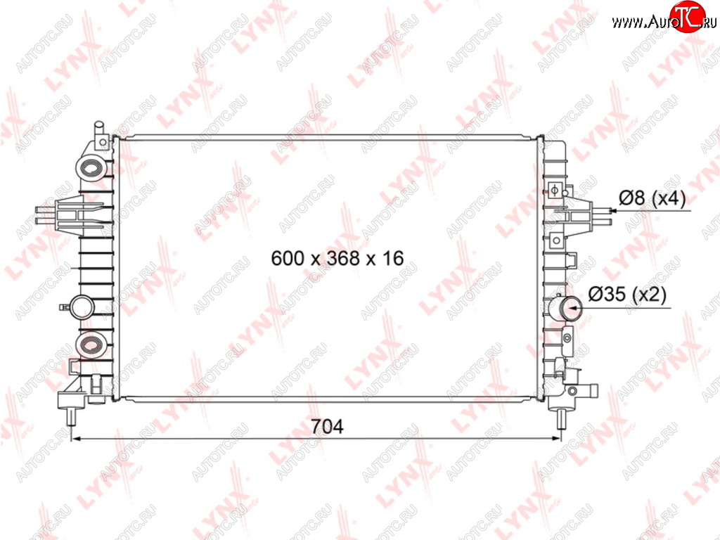 11 799 р. Радиатор OPEL Astra H,Zafira B (05-) охлаждения двигателя LYNX LYNX rb1106  с доставкой в г. Майкоп