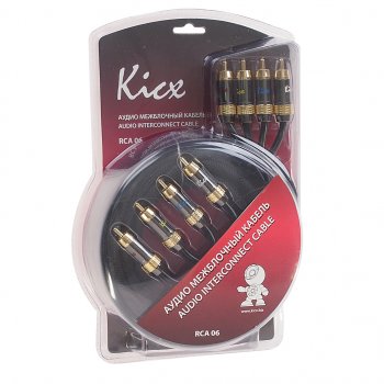 4 199 р. Кабель RCA 4х4 5м KICX KICX rca-06  с доставкой в г. Майкоп. Увеличить фотографию 1