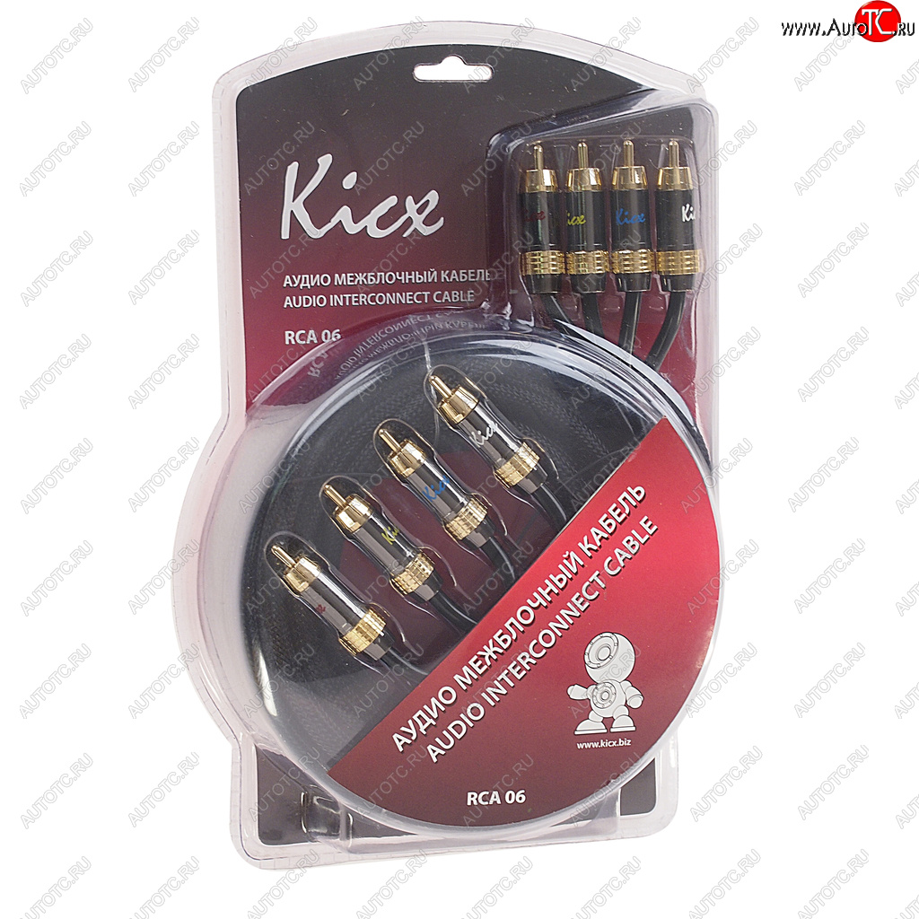 4 199 р. Кабель RCA 4х4 5м KICX KICX rca-06  с доставкой в г. Майкоп