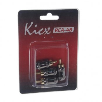 749 р. Штекер RCA-(папа) металл 4шт. Комплект KICX KICX rca-4b  с доставкой в г. Майкоп. Увеличить фотографию 1