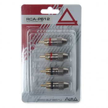 699 р. Штекер RCA комплект 4шт. AURA AURA rca-p612  с доставкой в г. Майкоп. Увеличить фотографию 1