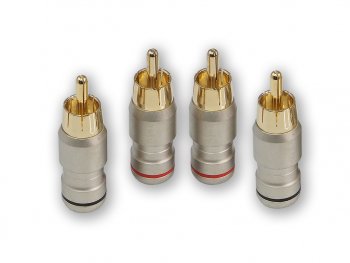 699 р. Штекер RCA комплект 4шт. AURA AURA rca-p614  с доставкой в г. Майкоп. Увеличить фотографию 3