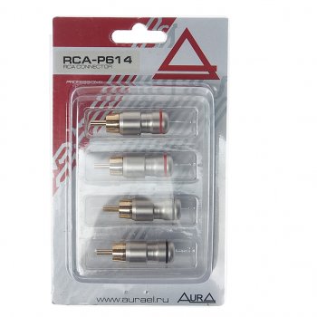 699 р. Штекер RCA комплект 4шт. AURA AURA rca-p614  с доставкой в г. Майкоп. Увеличить фотографию 1