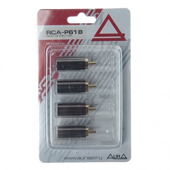 819 р. Штекер RCA комплект 4шт. AURA AURA rca-p618  с доставкой в г. Майкоп. Увеличить фотографию 1