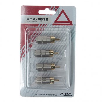 749 р. Штекер RCA комплект 4шт. AURA AURA rca-p619  с доставкой в г. Майкоп. Увеличить фотографию 1