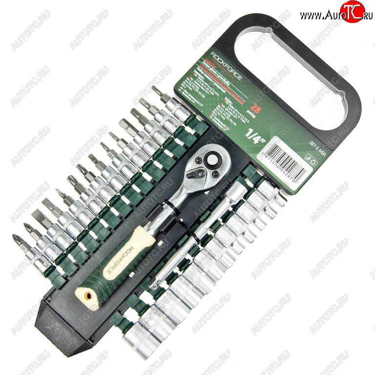 1 539 р. Набор головок торцевых и бит-головок 14 27 предметов ROCKFORCE ROCKFORCE rf-027-5msa  с доставкой в г. Майкоп