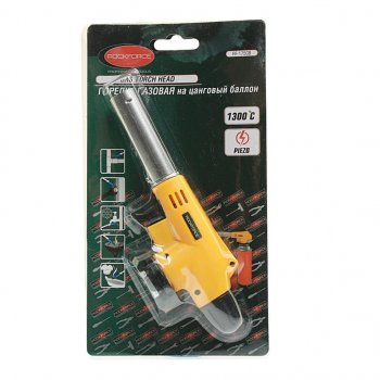 529 р. Горелка газовая под цанговый баллон с пьезоподжигом ROCKFORCE ROCKFORCE rf-175gb  с доставкой в г. Майкоп. Увеличить фотографию 3