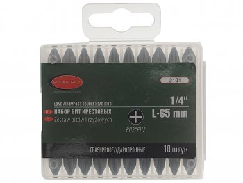 579 р. Набор бит 14 PH2xPH2 L=65мм 10 предметов в футляре ROCKFORCE ROCKFORCE rf-2101  с доставкой в г. Майкоп. Увеличить фотографию 1