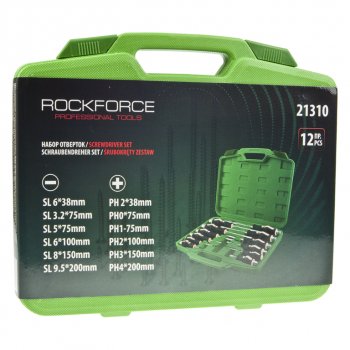 2 489 р. Набор отверток силовых ударных 12 предметов в кейсе ROCKFORCE ROCKFORCE rf-21310  с доставкой в г. Майкоп. Увеличить фотографию 3