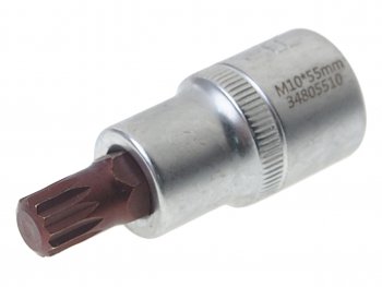 205 р. Бита-головка 12 SPLINE M10х55мм Premium ROCKFORCE ROCKFORCE rf-34805510pr  с доставкой в г. Майкоп. Увеличить фотографию 1