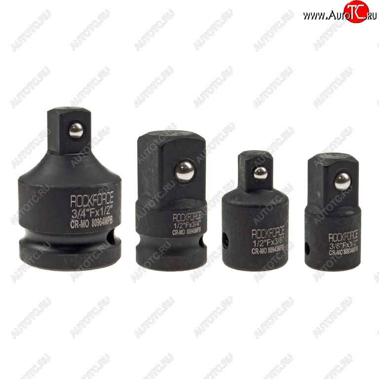 1 429 р. Набор адаптеров 34(F)x12(M),12(F)x34(M),38(F)x12(M),12(F)x38(M) ударных 4 пр. ROCKFORCE ROCKFORCE rf-4048mpb  с доставкой в г. Майкоп
