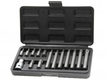 1 029 р. Набор бит 12 TORX T20-T55 3075мм 15 предметов с держателем в кейсе ROCKFORCE ROCKFORCE rf-4156c  с доставкой в г. Майкоп. Увеличить фотографию 1