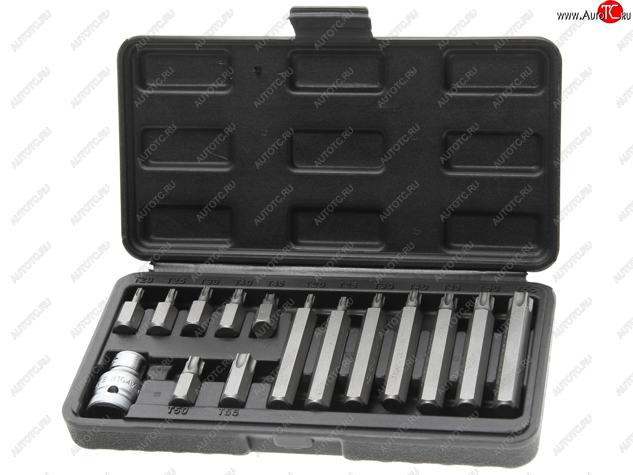1 029 р. Набор бит 12 TORX T20-T55 3075мм 15 предметов с держателем в кейсе ROCKFORCE ROCKFORCE rf-4156c  с доставкой в г. Майкоп