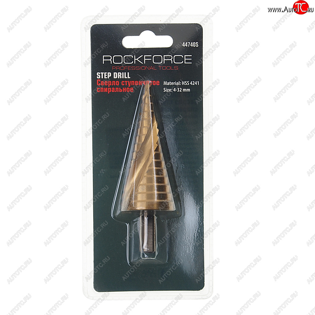 1 199 р. Сверло ступенчатое 4.0-32.0мм спиральное в блистере (HSS 4241) ROCKFORCE ROCKFORCE rf-44740s  с доставкой в г. Майкоп