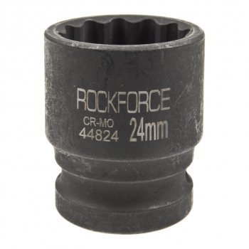 369 р. Головка торцевая 12 24мм 12-ти гранная ударная L=40мм ROCKFORCE ROCKFORCE rf-44824  с доставкой в г. Майкоп. Увеличить фотографию 1