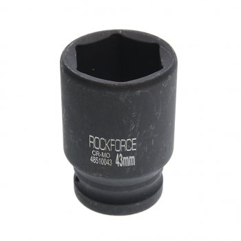 999 р. Головка торцевая 1 43мм ударная удлиненная L=90мм ROCKFORCE ROCKFORCE rf-48510043  с доставкой в г. Майкоп. Увеличить фотографию 1
