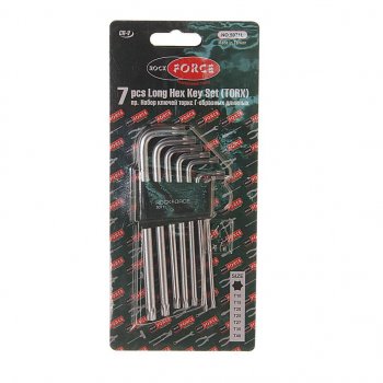 499 р. Набор ключей TORX T10-Т40 Г-образных удлиненных 7 предметов с держателем ROCKFORCE ROCKFORCE rf-5071l  с доставкой в г. Майкоп. Увеличить фотографию 2