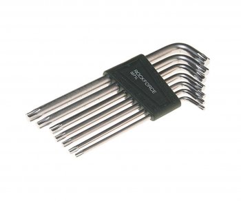 499 р. Набор ключей TORX T10-Т40 Г-образных удлиненных 7 предметов с держателем ROCKFORCE ROCKFORCE rf-5071l  с доставкой в г. Майкоп. Увеличить фотографию 1