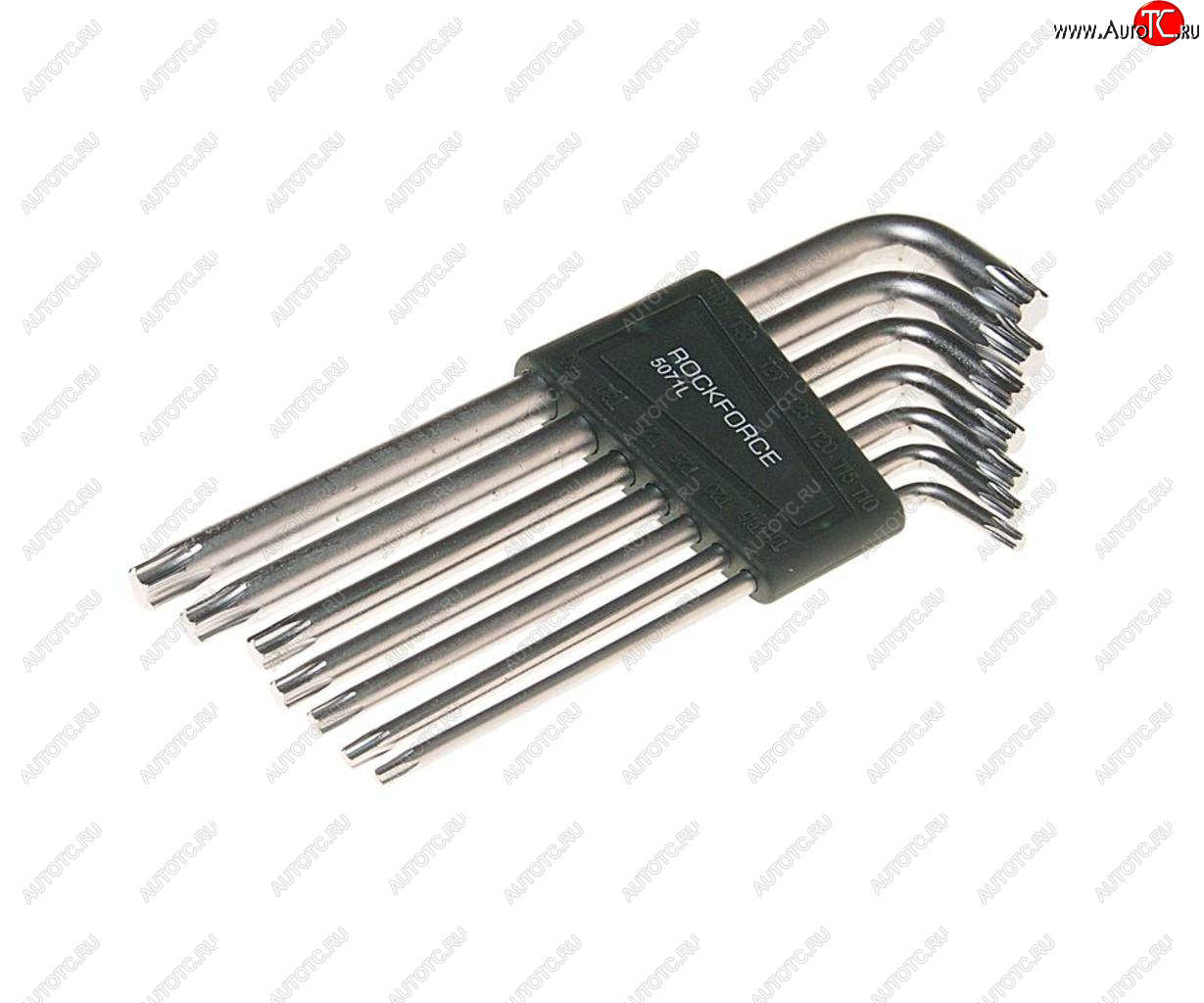 499 р. Набор ключей TORX T10-Т40 Г-образных удлиненных 7 предметов с держателем ROCKFORCE ROCKFORCE rf-5071l  с доставкой в г. Майкоп
