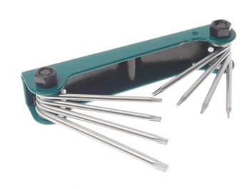 599 р. Набор ключей TORX Т5-Т10,Т15,Т20 складной 8 предметов ROCKFORCE ROCKFORCE rf-5087f  с доставкой в г. Майкоп. Увеличить фотографию 1