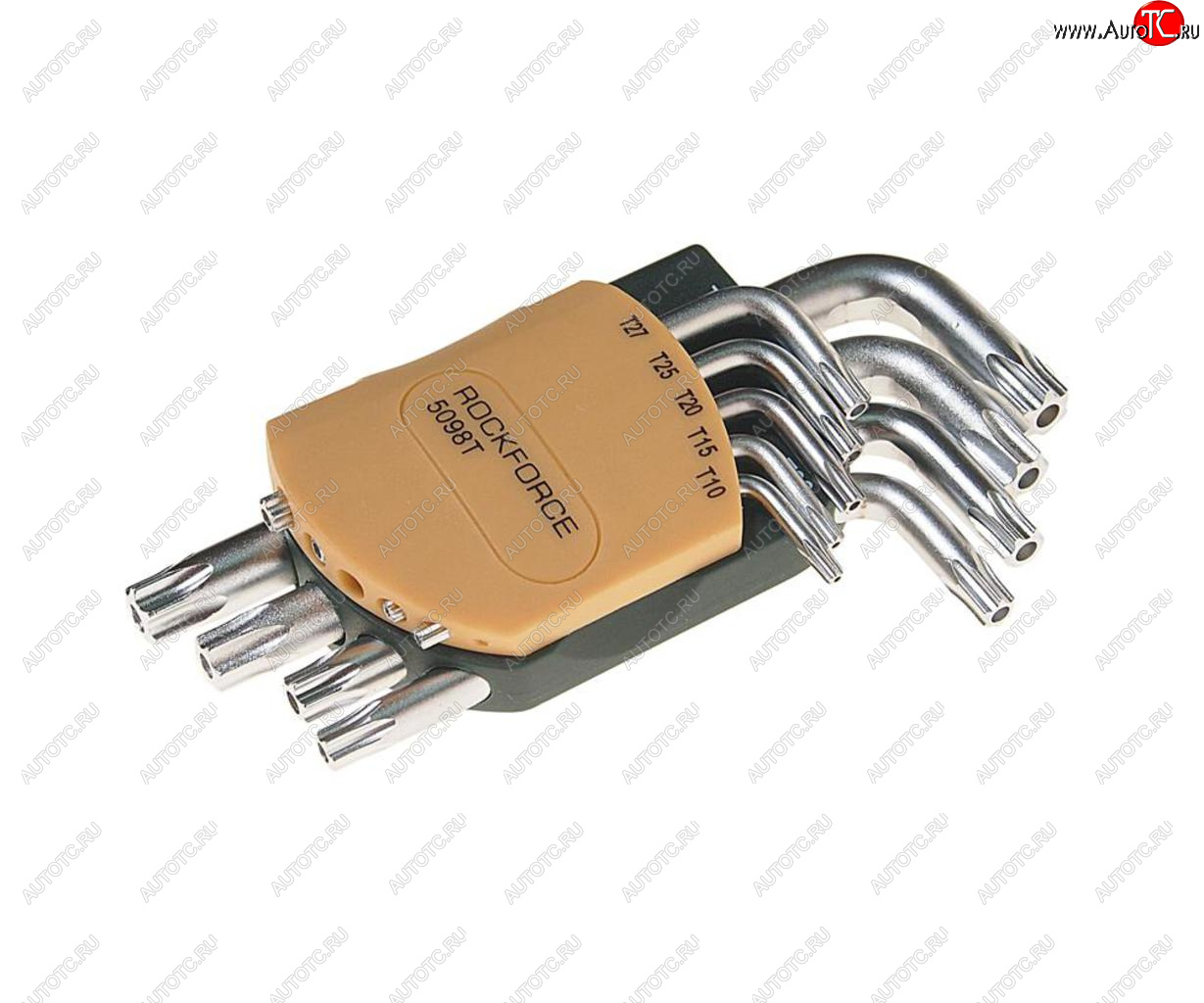 819 р. Набор ключей TORX T10Н-Т50H Г-образных 9 предметов с держателем ROCKFORCE ROCKFORCE rf-5098t  с доставкой в г. Майкоп