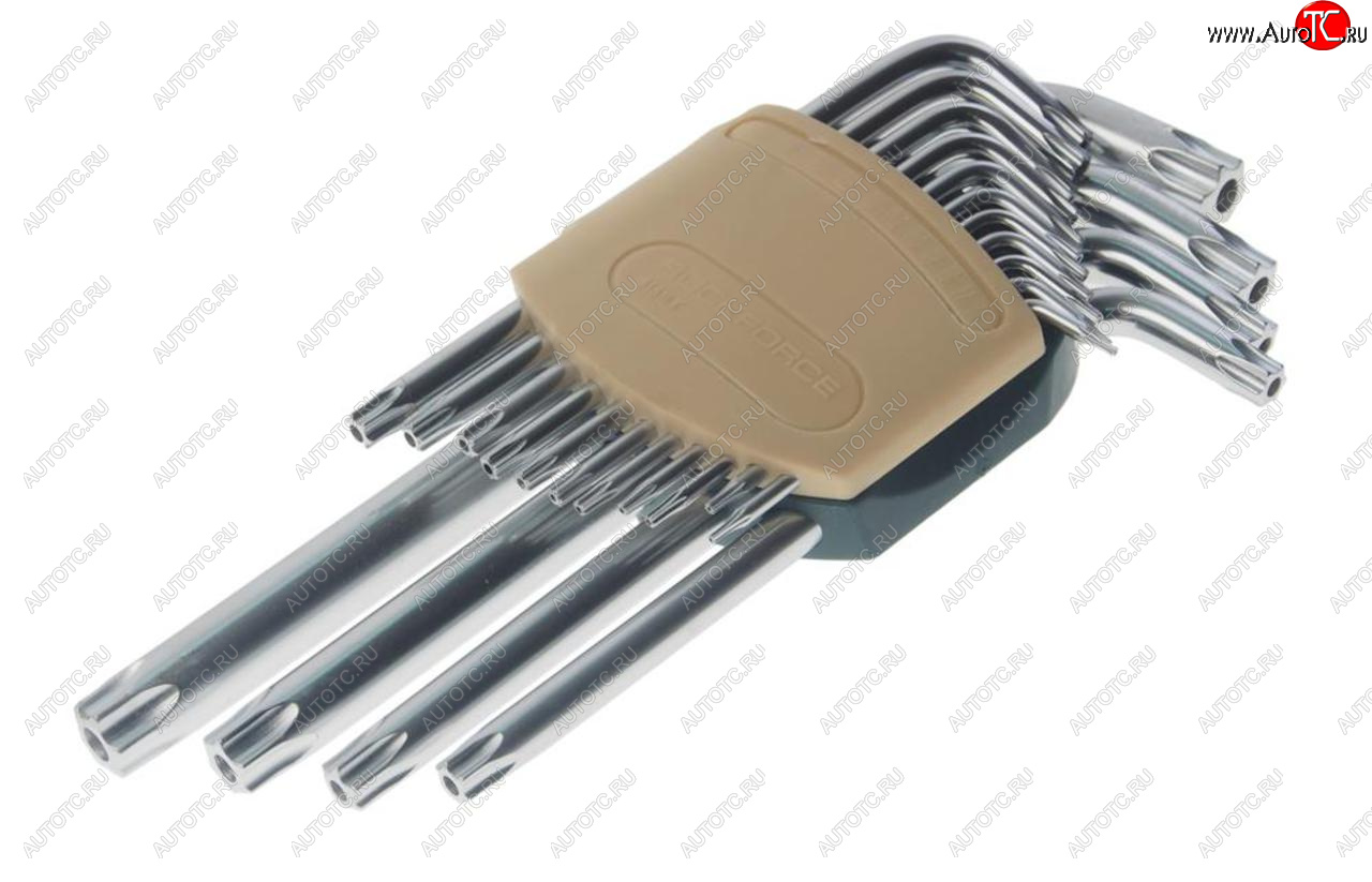 2 249 р. Набор ключей TORX Т6Н-Т60Н Г-образных удлиненных с отверстием 15 предметов с держателем ROCKFORCE ROCKFORCE rf-5151lt  с доставкой в г. Майкоп