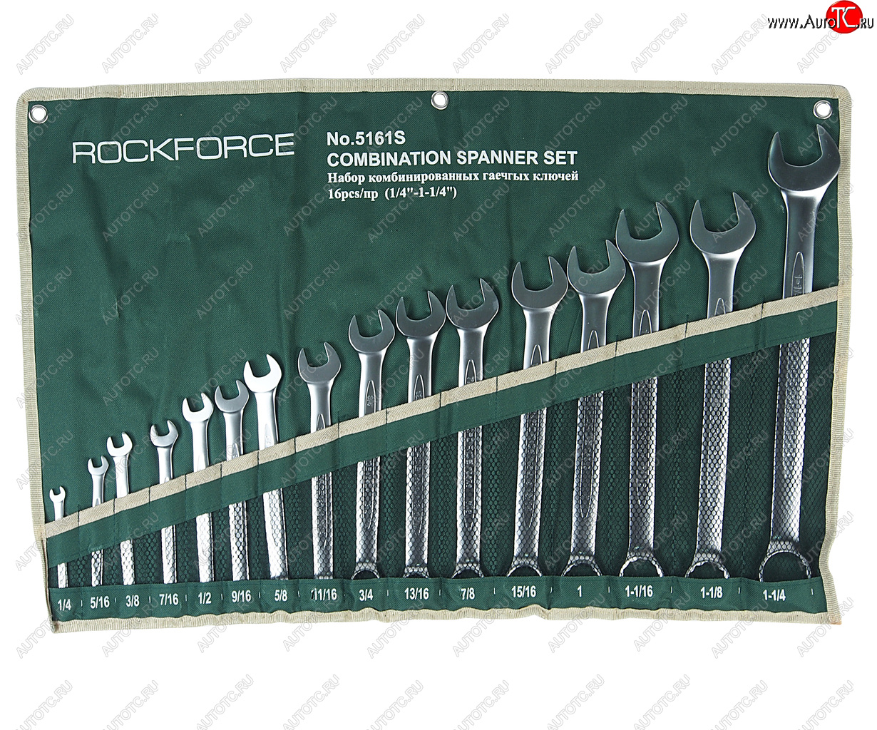 5 699 р. Набор ключей комбинированных 1-1516 16 предметов на полотне ROCKFORCE ROCKFORCE rf-5161s  с доставкой в г. Майкоп