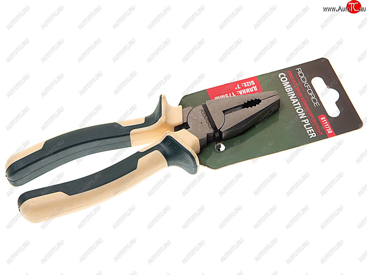 629 р. Пассатижи 175мм комбинированные с держателем ROCKFORCE ROCKFORCE rf-611175b  с доставкой в г. Майкоп