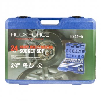 16 699 р. Набор инструментов 24 предмета слесарно-монтажный 34 в кейсе ROCKFORCE ROCKFORCE rf-6241-5  с доставкой в г. Майкоп. Увеличить фотографию 2