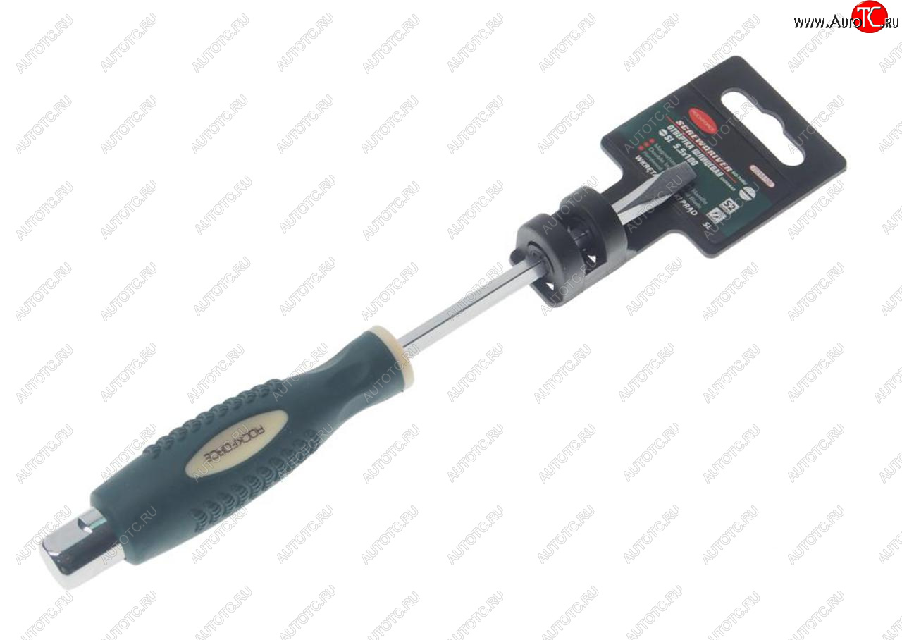 369 р. Отвертка шлицевая SL 5.5х100мм силовая (сталь CrV) ROCKFORCE ROCKFORCE rf-70255100  с доставкой в г. Майкоп
