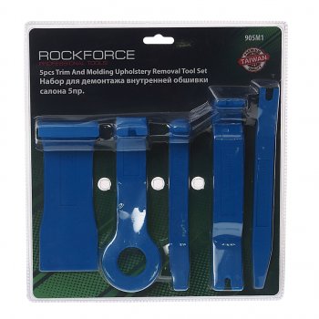 579 р. Набор инструментов для демонтажа дверных панелей 5 предметов ROCKFORCE ROCKFORCE rf-905m1  с доставкой в г. Майкоп. Увеличить фотографию 1