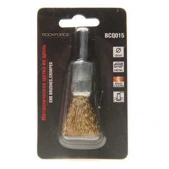 127 р. Кордщетка для дрели чашка 15мм латунь в блистере ROCKFORCE ROCKFORCE rf-bcq015  с доставкой в г. Майкоп. Увеличить фотографию 2