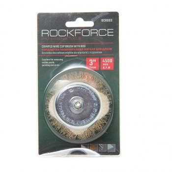 217 р. Кордщетка для дрели чашка 75мм латунь в блистере ROCKFORCE ROCKFORCE rf-bcr003  с доставкой в г. Майкоп. Увеличить фотографию 1