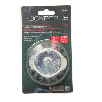 256 р. Кордщетка для дрели чашка 75мм витая сталь в блистере ROCKFORCE ROCKFORCE rf-bcr103  с доставкой в г. Майкоп. Увеличить фотографию 1