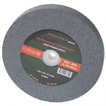 449 р. Круг для точила настольного 150x20x25.4мм (№60) абразивный ROCKFORCE ROCKFORCE rf-bd6020b  с доставкой в г. Майкоп. Увеличить фотографию 1