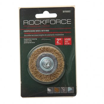 116 р. Кордщетка для дрели дисковая 50мм латунь в блистере ROCKFORCE ROCKFORCE rf-bfr002  с доставкой в г. Майкоп. Увеличить фотографию 1