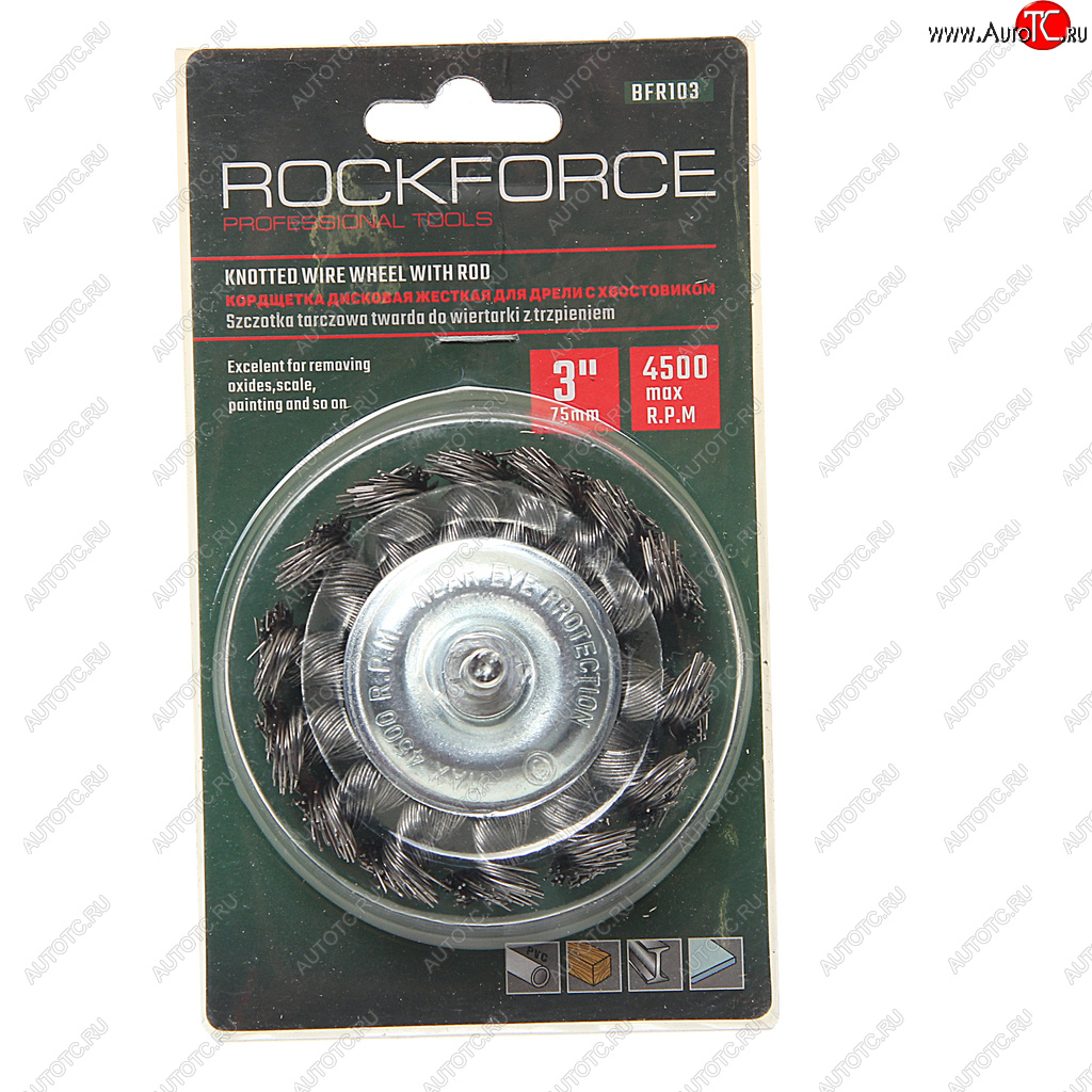 349 р. Кордщетка для дрели дисковая 75мм сталь в блистере ROCKFORCE ROCKFORCE rf-bfr103  с доставкой в г. Майкоп