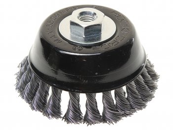 699 р. Кордщетка для УШМ чашка 125мм витая сталь ROCKFORCE ROCKFORCE rf-bwc105  с доставкой в г. Майкоп. Увеличить фотографию 1
