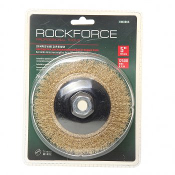 419 р. Кордщетка для УШМ чашка 125мм латунь в блистере ROCKFORCE ROCKFORCE rf-bwd005  с доставкой в г. Майкоп. Увеличить фотографию 1
