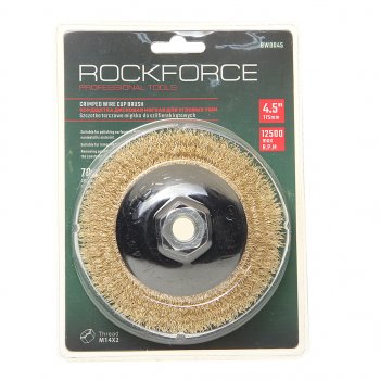 268 р. Кордщетка для УШМ чашка 115мм латунь в блистере ROCKFORCE ROCKFORCE rf-bwd045  с доставкой в г. Майкоп. Увеличить фотографию 1