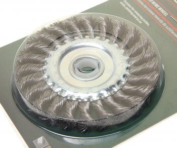 479 р. Кордщетка для УШМ дисковая 125мм витая сталь в блистере ROCKFORCE ROCKFORCE rf-bwf105  с доставкой в г. Майкоп. Увеличить фотографию 2