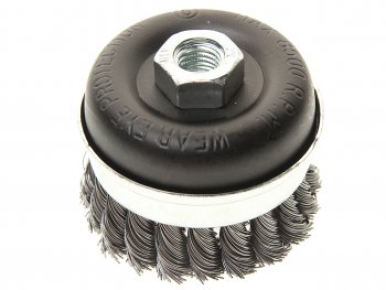 459 р. Кордщетка для УШМ чашка 75мм витая сталь в блистере ROCKFORCE ROCKFORCE rf-bwg103  с доставкой в г. Майкоп. Увеличить фотографию 1