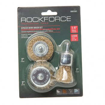 265 р. Набор кордщеток для дрели 25,50мм (3шт.) в блистере ROCKFORCE ROCKFORCE rf-bws301  с доставкой в г. Майкоп. Увеличить фотографию 1