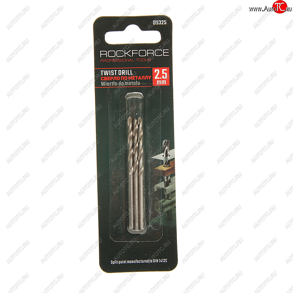 109 р. Сверло по металлу 2.5мм HSS (3шт.) ROCKFORCE ROCKFORCE rf-ds325  с доставкой в г. Майкоп