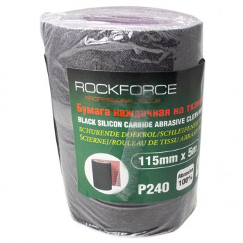 469 р. Бумага наждачная P-240 115ммх5м на тканевой основе рулон ROCKFORCE ROCKFORCE rf-fb2240c  с доставкой в г. Майкоп. Увеличить фотографию 1